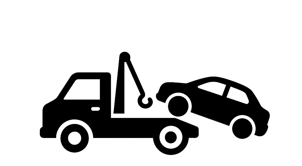 . Ikona przedstawiająca holowanie auta osobowego – usługa firmy Ski Trans Pomoc Drogowa Słupsk